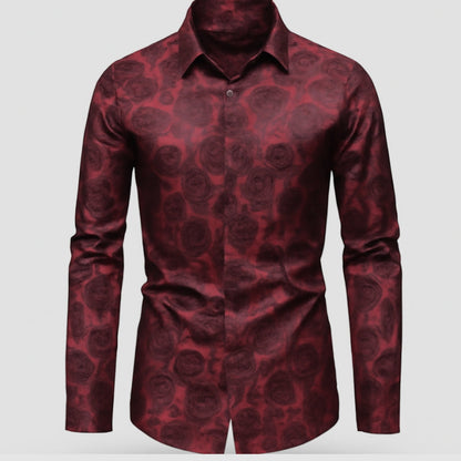 Willem - Langermet skjorte med knapper og blomstertrykk