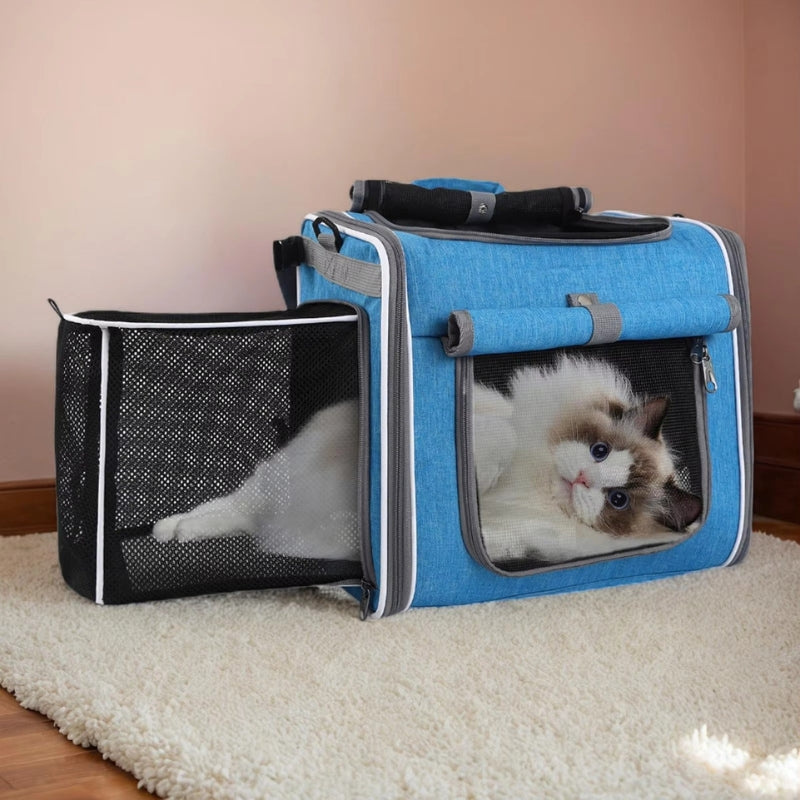 CarryPaws – Kjæledyrbæreveske med Justerbar Ventilasjon og Flere Glidelåser