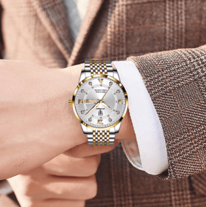 Leo - Luksusklokke i rustfritt stål med datofunksjon