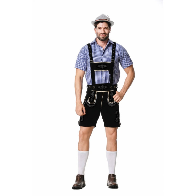 Lukas – Oktoberfest Lederhosen-kostyme med skjorte og seler