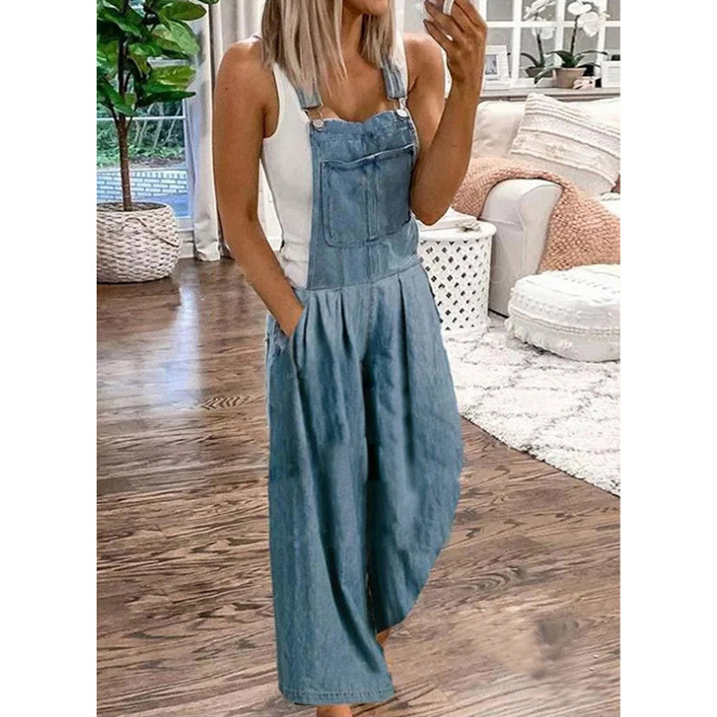 Sienna – Avslappet Vidt Ben Jumpsuit med Justerbare Stropper