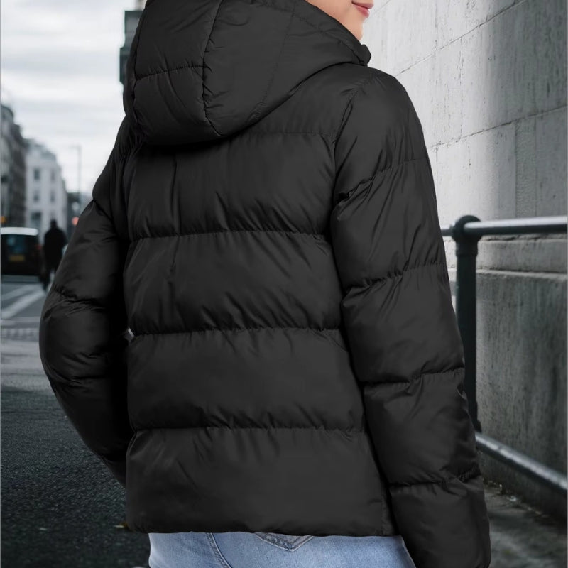 Emilie - Vattert jakke med lange ermer glidelås og justerbar hette