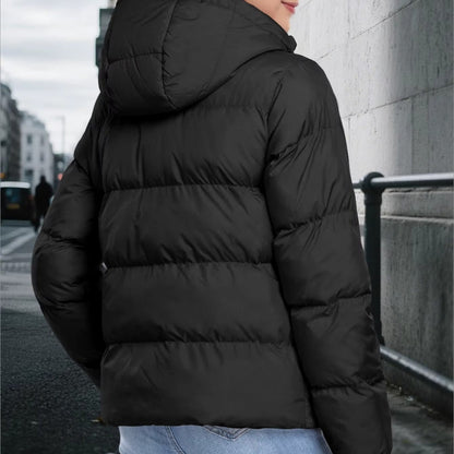 Emilie - Vattert jakke med lange ermer glidelås og justerbar hette