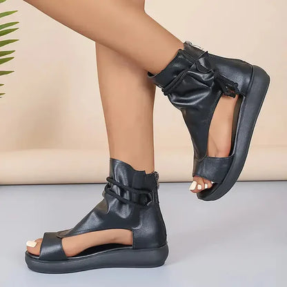 Angela - Sandaler med ankelrem med utskjæringer og glidelås