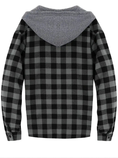 Lucas - Rutete hettejakke med avslappet passform