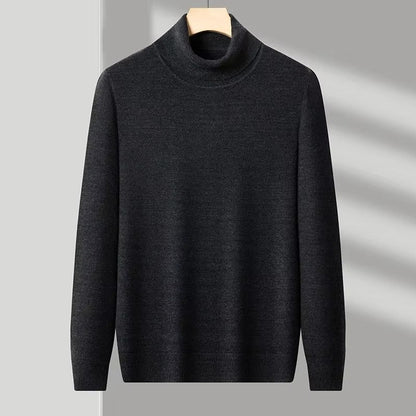 Gabriel – Høyhalset Genser med Lange Ermer og Ribbestruktur