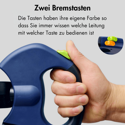 DuoLeash - Dobbelt multifunksjonelt hundebånd med lommelykt