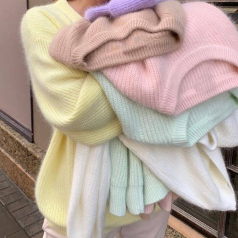 Isla – Genser med rund hals og lange ermer