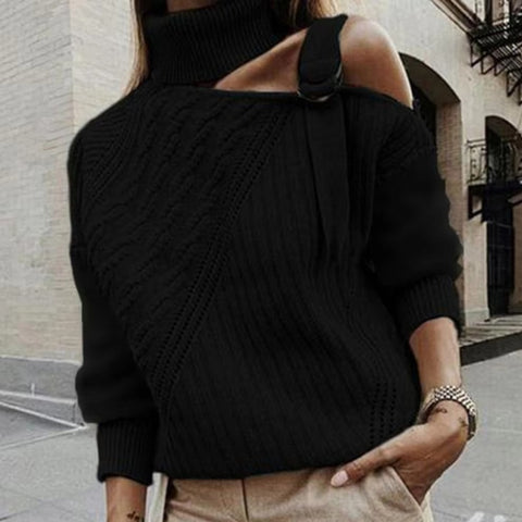 Julia – Langermet Høyt Hals med Spenne Detalj