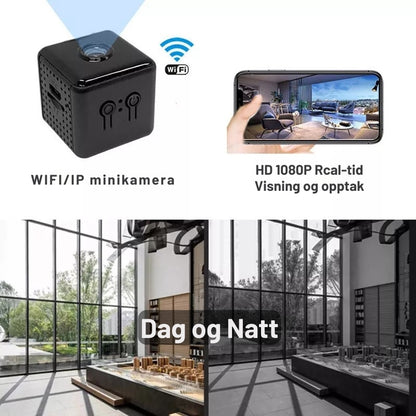SecureCam - Trådløst overvåkingsminikamera med bevegelsesdeteksjon og nattsyn