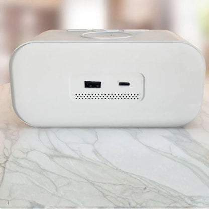 TimeEase – 2-i-1 vekkerklokke med trådløs lader og LED-skjerm