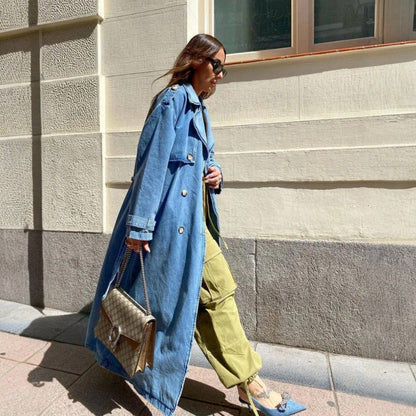 Mariann – Langermet Trench Coat med Krage og Belte