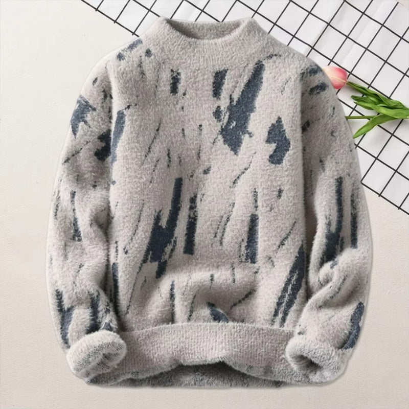 William – Langermet Genser med Rund Hals og Ribbestrikkede Ermer