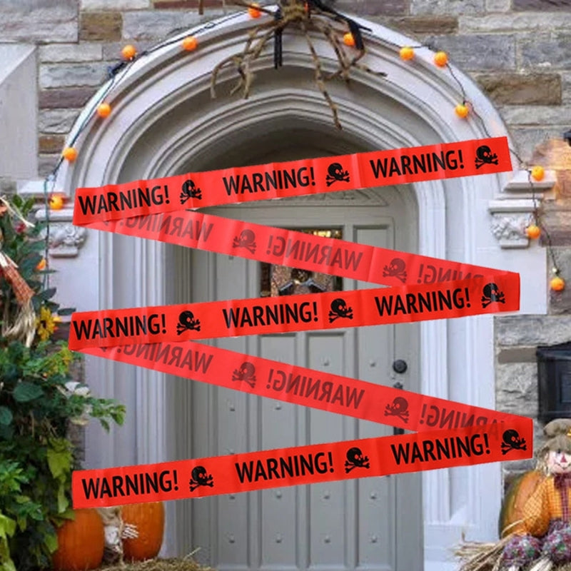 SpookSign – Skalle-advarselsrekvisitt for Halloween-dekor
