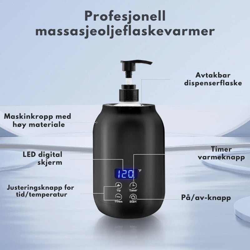 ThermaLuxe - Bærbar elektrisk massasjeoljevarmer med berøringskontroll