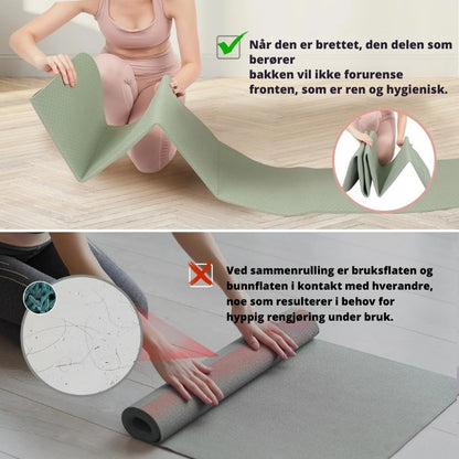 AlignMat - Sammenleggbar yogamatte med sklisikker overflate og bærbarhet