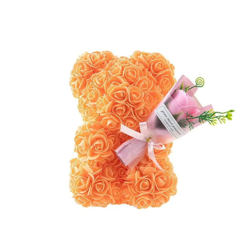 RoseBloom – Klassisk blomsterteddybjørnpynt med gavebukett