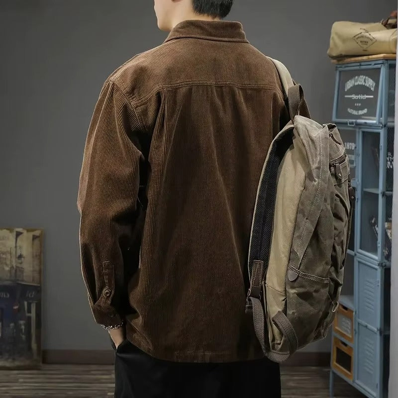 Espen – Langermet Skjortejakke med Nedbrettet Krage og Knappelukking