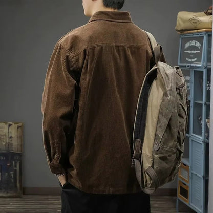 Espen – Langermet Skjortejakke med Nedbrettet Krage og Knappelukking