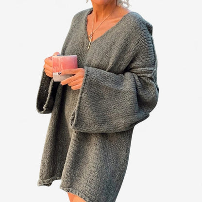 Mira – Genser med V-hals og lange ermer