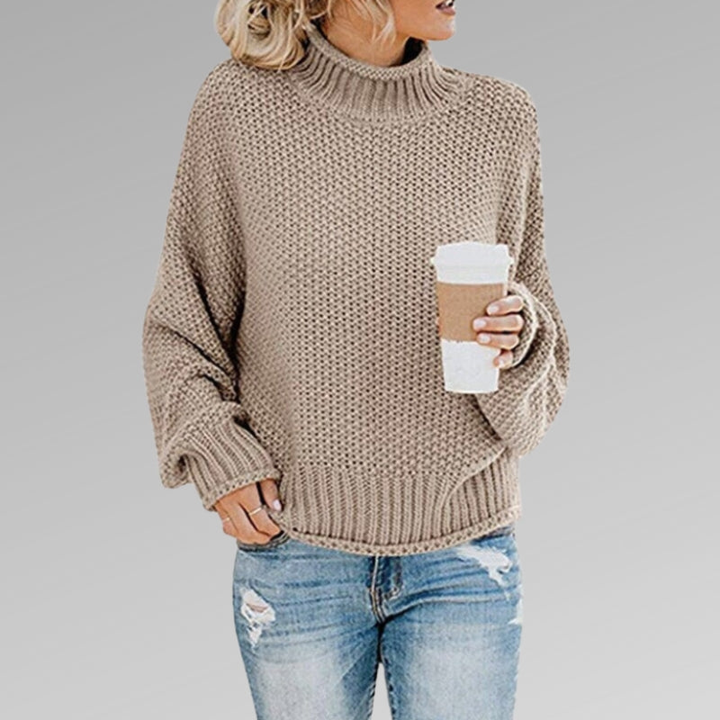 Evelyn – Langermet høyhalset genser med mockneck