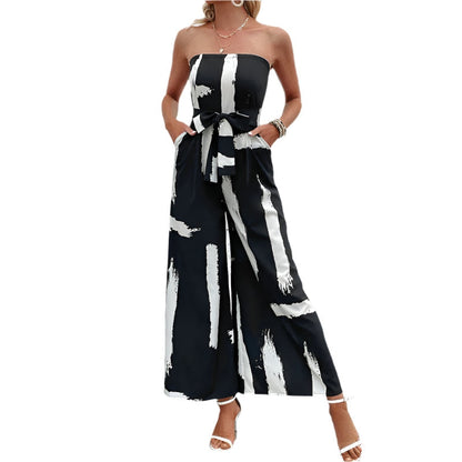 Tabea - Off-shoulder jumpsuit med vide ben og lommer