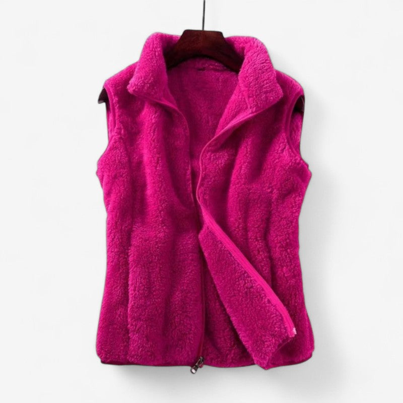 Myra - Ermeless Vest med Ståkrage og Glidelås