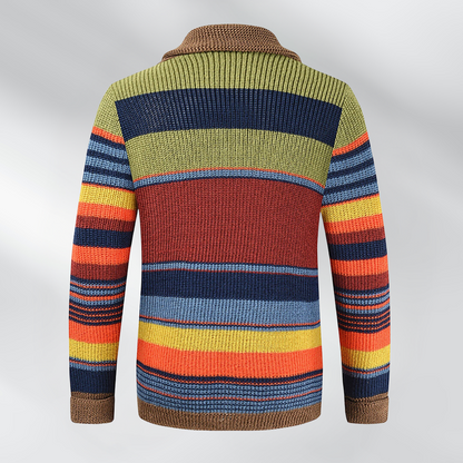 Jonas - Stilig knappekofta med fargerike striper
