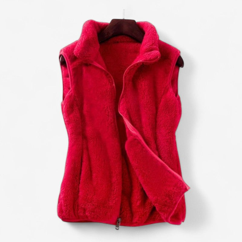 Myra - Ermeless Vest med Ståkrage og Glidelås