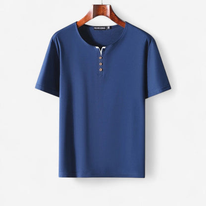 Mark – Kortermet Oversized Skjorte med Knappelukking og Rund Hals