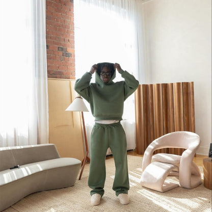 Morten – To-delt sett med langermet hettegenser og vide bukser