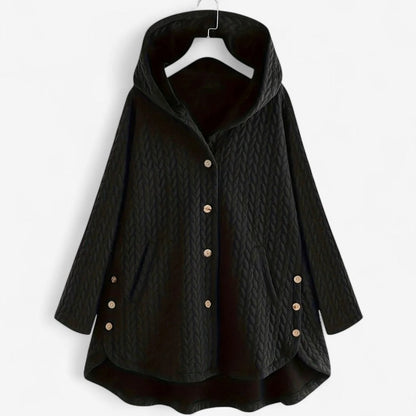 Norvella – Vattert Jakke med Hette og Knapplukking