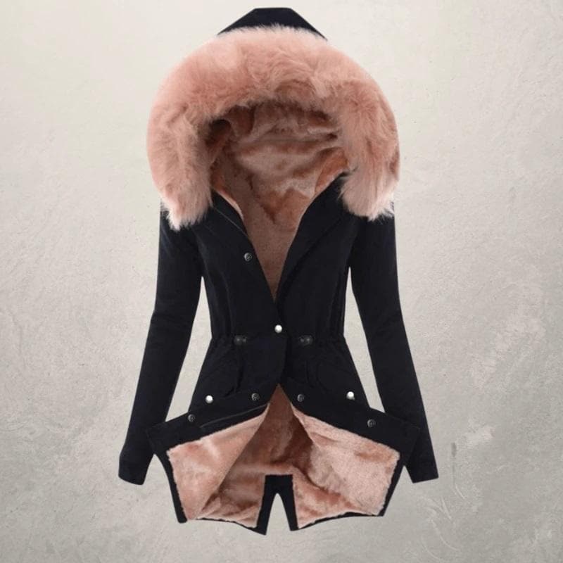 Charlotte - Chic hetteparka med imitert pels