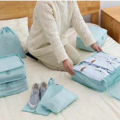 MiaPack - Vanntett reiseorganiseringssett med 8-delt sett for enkel pakking