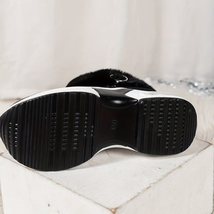 Lina - Varmende og Komfortable Sklisikre Pelsforede Støvler med Sidelommeglidelås