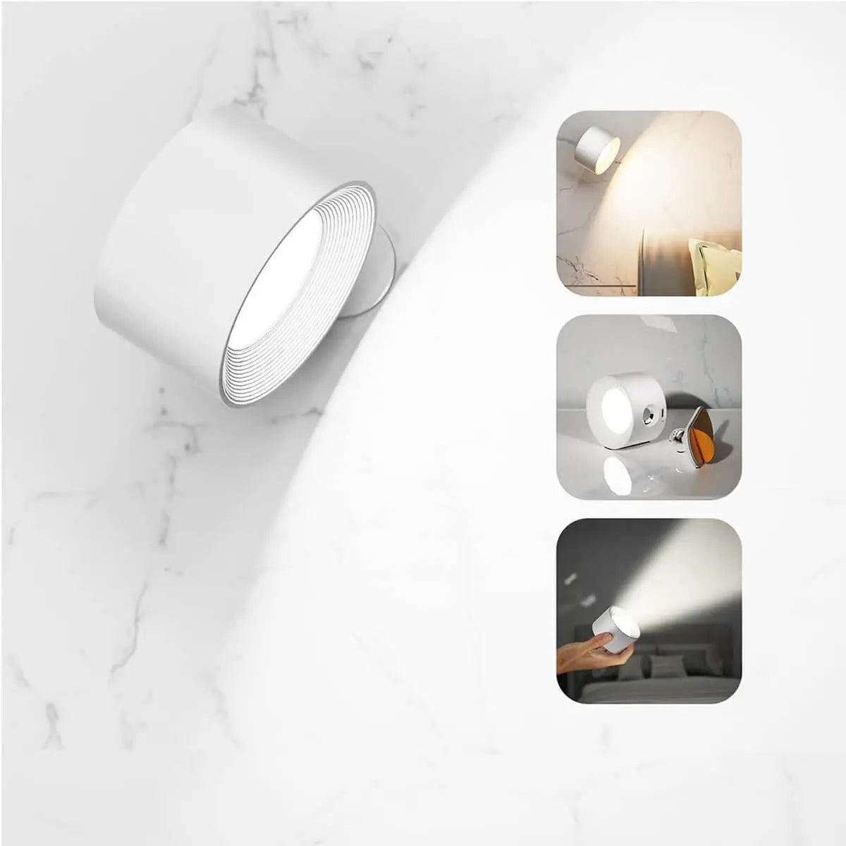 LumaFlex - Trådløs vegglampe med 360° rotasjon