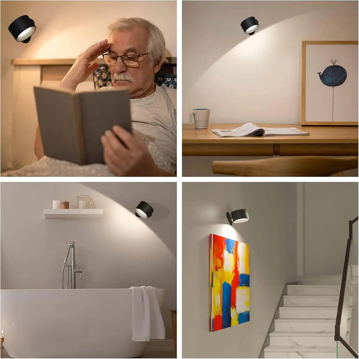 LumaFlex - Trådløs vegglampe med 360° rotasjon