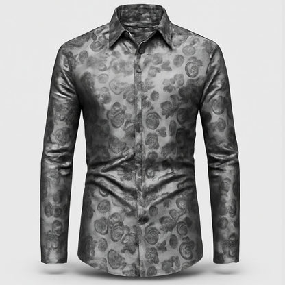 Willem - Langermet skjorte med knapper og blomstertrykk