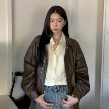 Aria – Jakke med lange ermer, jakkeslag og ribbekant