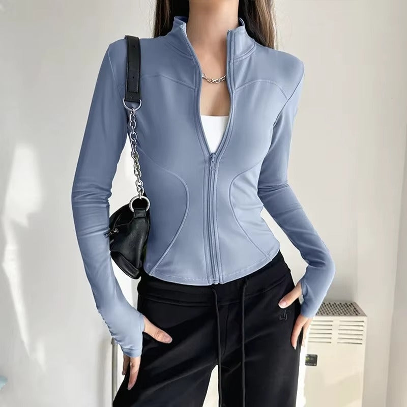 Hedda – Langermet Jakke med Ståkrage og Glidelås