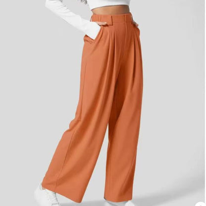 Millie - Elegante bukser med vidde ben med justerbart linning og praktiske sidelommer