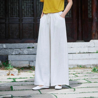 Nancy – Modren vidde bukser med snøring i midjen og praktiske sidelommer