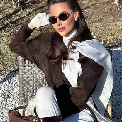 Mathea – Jakke med Langermet og Livbelte med Knapper