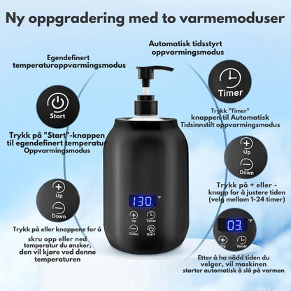 ThermaLuxe - Bærbar elektrisk massasjeoljevarmer med berøringskontroll