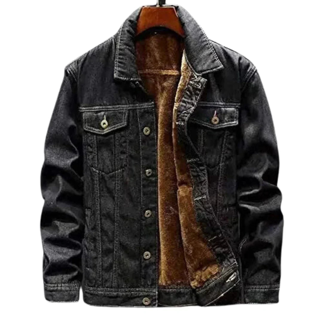 Jade - Stilfull Klassisk Herre Denim Vinterjakke for Maksimal Komfort