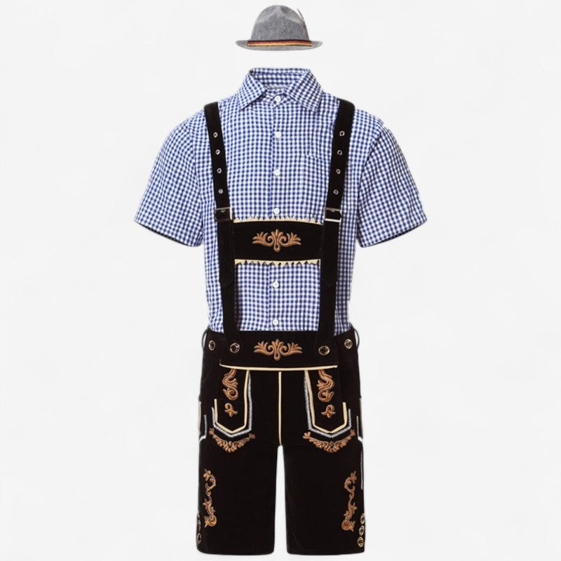 Lukas – Oktoberfest Lederhosen-kostyme med skjorte og seler