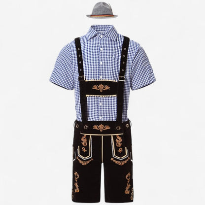 Lukas – Oktoberfest Lederhosen-kostyme med skjorte og seler
