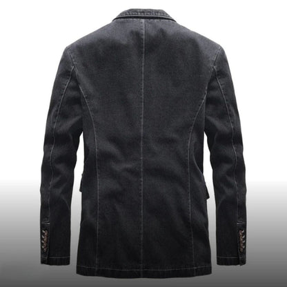 Nolan - Langermet denimjakke med revers og krage