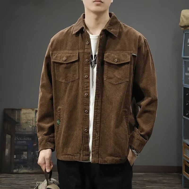 Espen – Langermet Skjortejakke med Nedbrettet Krage og Knappelukking