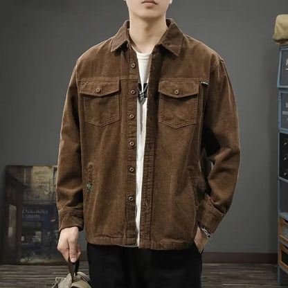 Espen – Langermet Skjortejakke med Nedbrettet Krage og Knappelukking